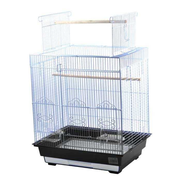 Jaula para pájaros con comederos Jaulas pájaros con Polo soporte46.5X36X70CM (SOY0145 Color Aleatorio)