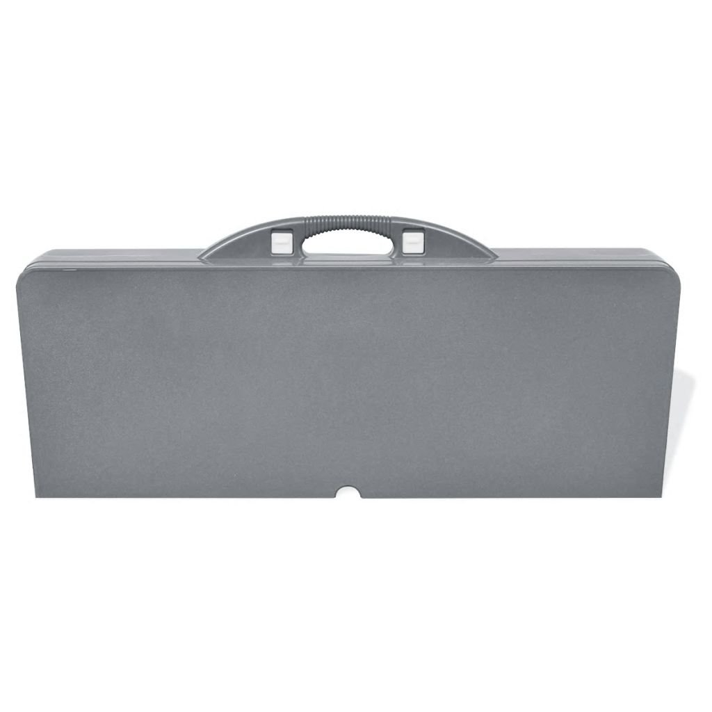 LAPOOH Klappbares Campingtisch-Set Aluminium mit 4 Stühlen, Camping Tisch Stuhl Set, Picknick Set, Camping Sitzgruppe Klappbar, Picknick Tisch Und Stühle Klappbar, extra leicht grau