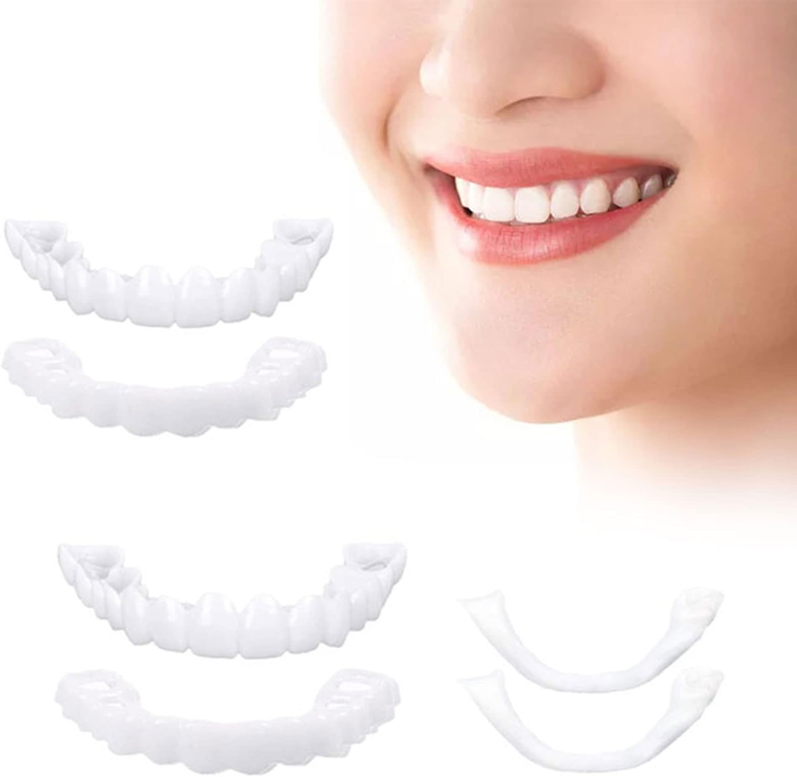 Veneers Snap in Teeth,Instant Veneers Denture Fake Teeth Smile，for Teaching and Temporary Braces Cover The Imperfect Teeth
