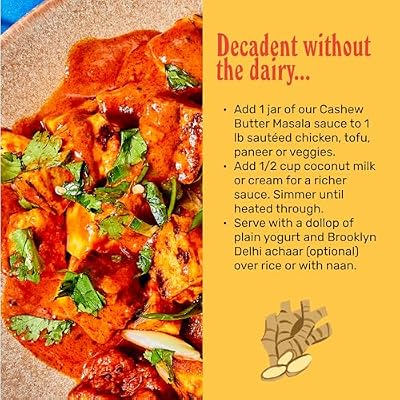 Brooklyn Delhi Golden Coconut Curry - Indian Simmer Sauce with Turmeric, Ginger, Lemon, Coriander - 12 Ounces - Mild Enough for a kid, Flavorful Enough for a Foodie - Vegan - No Artificial Additives (1 Pack, Butter Chicken)