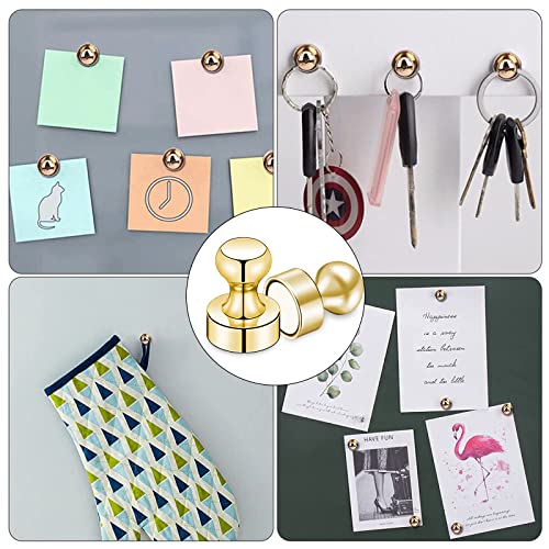 20 Pcs Refrigerator Magnets, Gold Metal Push Pin Magnets, Ideal For Whiteboard Magnets, Fridge Magnets, Office Magnets, Classroom Magnets, Map Magnets #TOP4