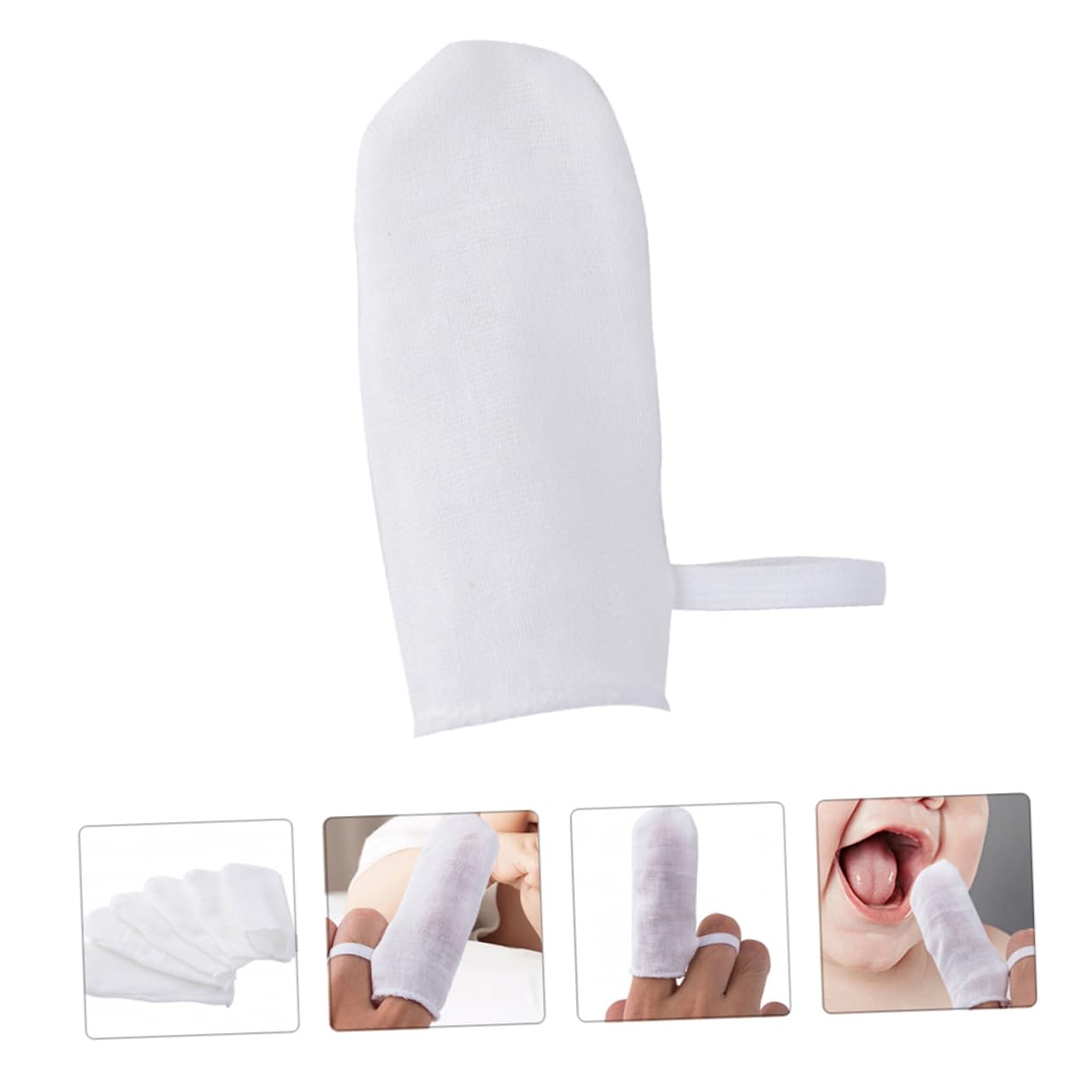 Beavorty 3 Set Da 18 Pezzi lettino per le dita di garza spazzolino bambino Denti del bambino spazzolino in garza pulizia delle macchie di latte per bambini spazzolini da denti molare bianca