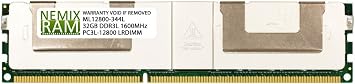 NEMIX RAM 32GB 1X32GB DDR3 1600MHz PC3-12800 4Rx4 1.35V 240-PIN ECC LRDIMM Load Reduced Server Memory