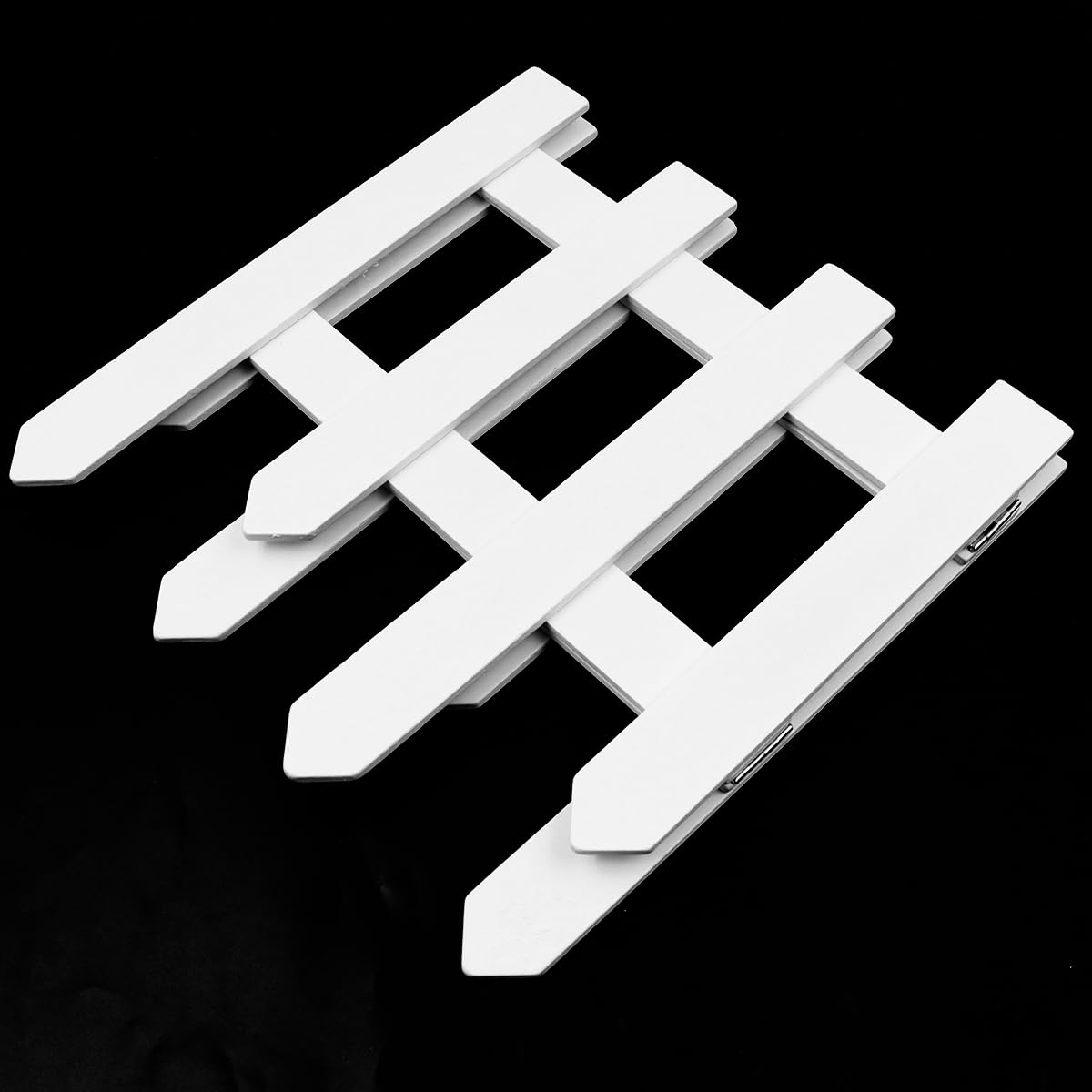 Staccionata da Giardino con Bordo Bianco in Legno - Pannelli Decorativi per Prato, Aiuole, Bordi di Piante - 1 Confezione da 4 Pannelli