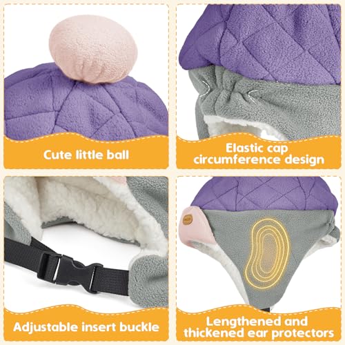 Sukeen Kids Winter Hat Scarf Set for Girls Boys Anti-static kids Warm Hat Anti-pilling Earflap Hat for Cold Weather4