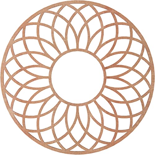 Image of Ekena Millwork 24 inchOD x 8 1 /4 inchID x 1 /4 inchT Cannes Wood Fretwork Pierced Ceiling Medallion, Cherry