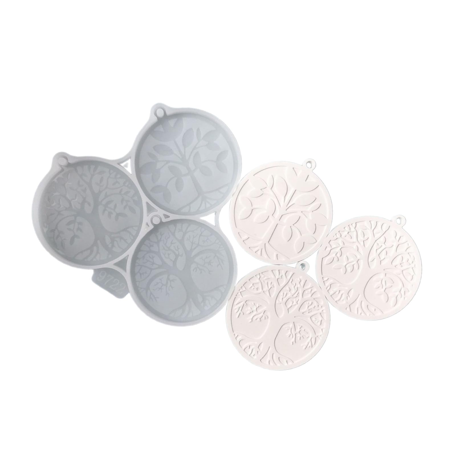 Gaointell B Keychain Resin Mold Life Tree Keyring Silicone Molds Epoxy Resin Casting Mold Pendant Mould With Hole For Jewelry Making