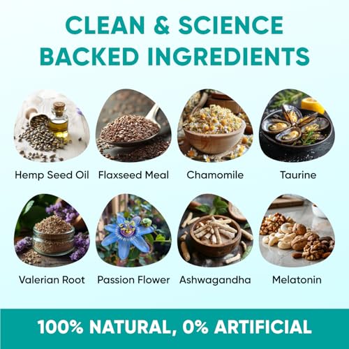 Image of Hemp Calming Chews for Dogs - Dog Calming Chews for Anxiety Relief, Stress, Separation, Fireworks, Thunder, Travel, Vet Visits - USA Product - 120 Soft Treats with Melatonin, Chamomile, Passion Flower