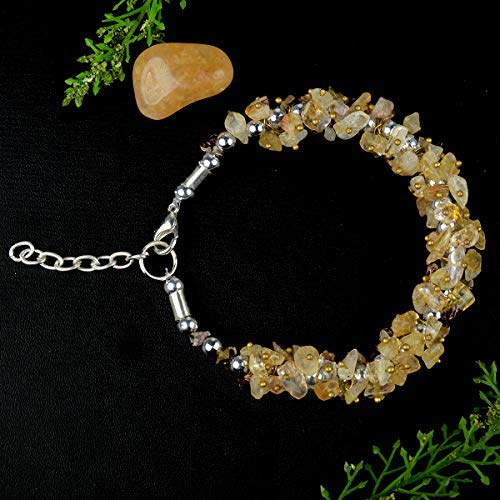 Image of Reiki Crystal Products Certified Citrine Bracelet Reiki Healing Crystal Stone Chip Bracelet, Charged By Reiki Grandmaster & Vastu Expert