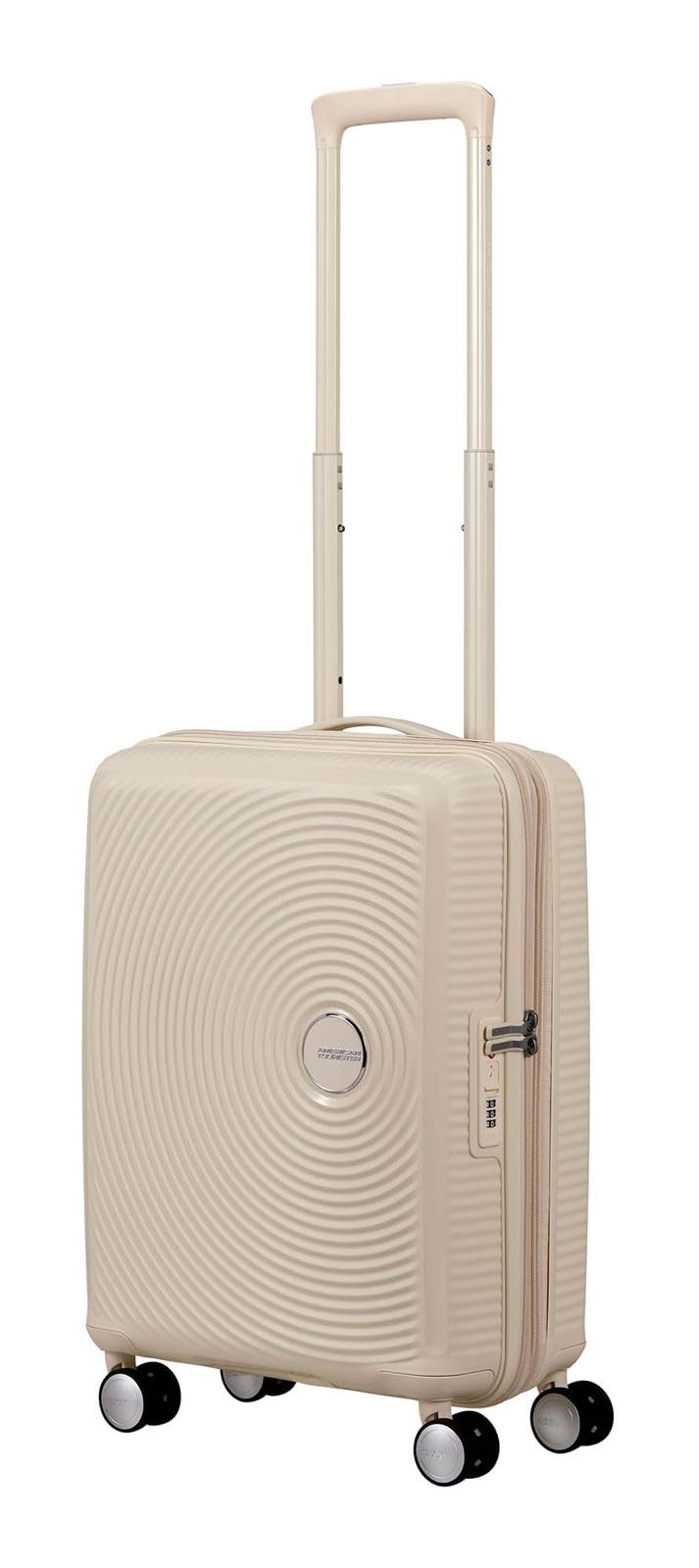 American Tourister carrello Soundbox Spinner 55/20 TSA EXP Trolley Coconut Sand avorio