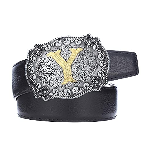 Image of HUABOLA CALYN Belt Buckle Men, Western Cowboy Rodeo Small Alphabet Letter ABCDMRJ to Z Initial Belt Buckles for Women