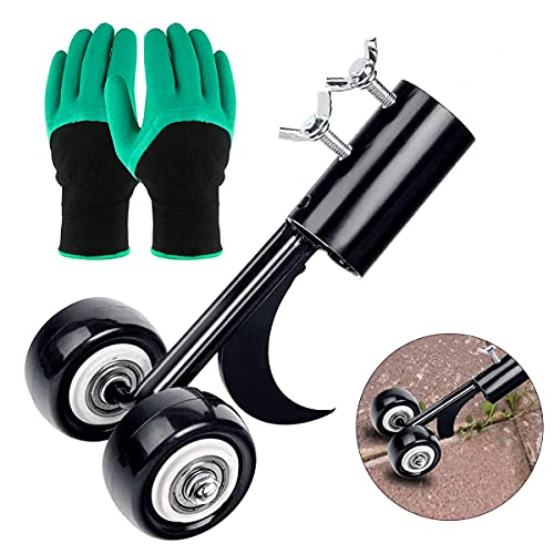 AKOFIC Unkrautschneider, Metall Unkrautvernichter Weeder Auffahrt mit Rädern, Langlebiger Garten-Unkrautschneiderm Unkrautstecher Rollen Unkraut Abzieher für Einfahrten Terrassen Bürgersteige Cover