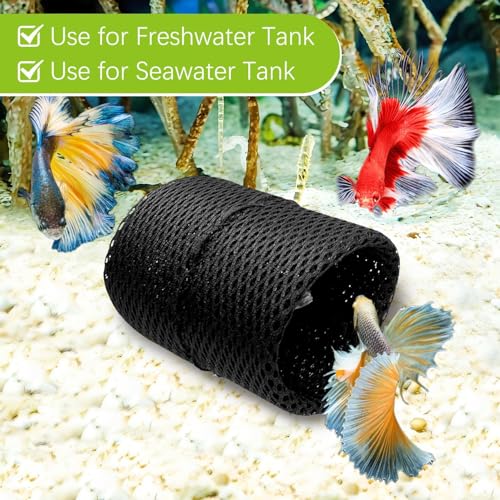 Image of PINVNBY Betta Fish Toys 4 Pack Betta Fish Tank Accessories Decoration Betta Tunnel with Suction Cups Black Aquarium Cave for Shrimp Cichlid Guppy