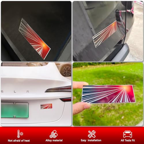 Image of Fit for Dual Motor Badge Emblem Sticker Plaid Decor Compatible for Model Y Juniper Souvenir Edition Accessories