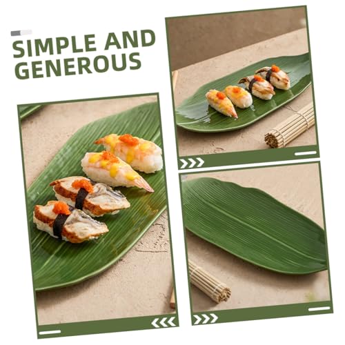 Plato de Sushi Cerámico Hoja Decorativo Japonés miniatura 4