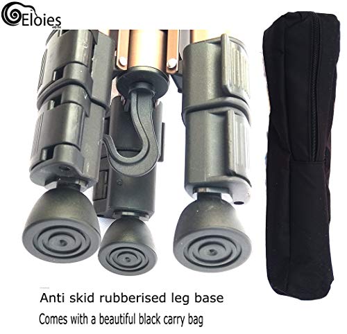 Image of Eloies Travel Series TL-51 Aluminum Tripod Stand for DSLR /Mobile Phone /SLR and Digital Camera Maximum Height 60 inch / 5' Feet | Light-Weight Compact Size Travel Tripod with Mobile Tripod Holder Mount