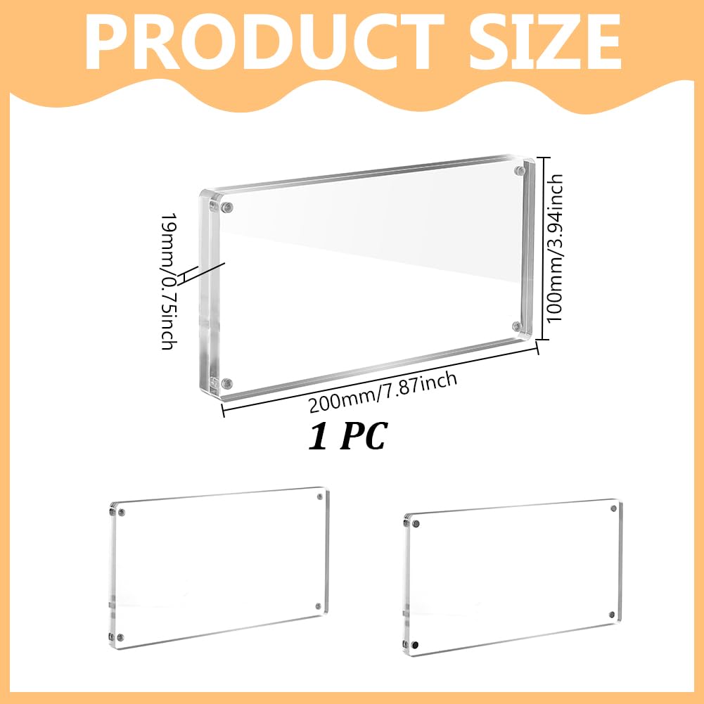 AHANDMAKER Cornice per foto in acrilico trasparente da 10,2 x 20,3 cm, double face, banconota da dollaro, cornice senza cornice, per casa, ufficio, scrivania, decorazione per Natale, anniversario