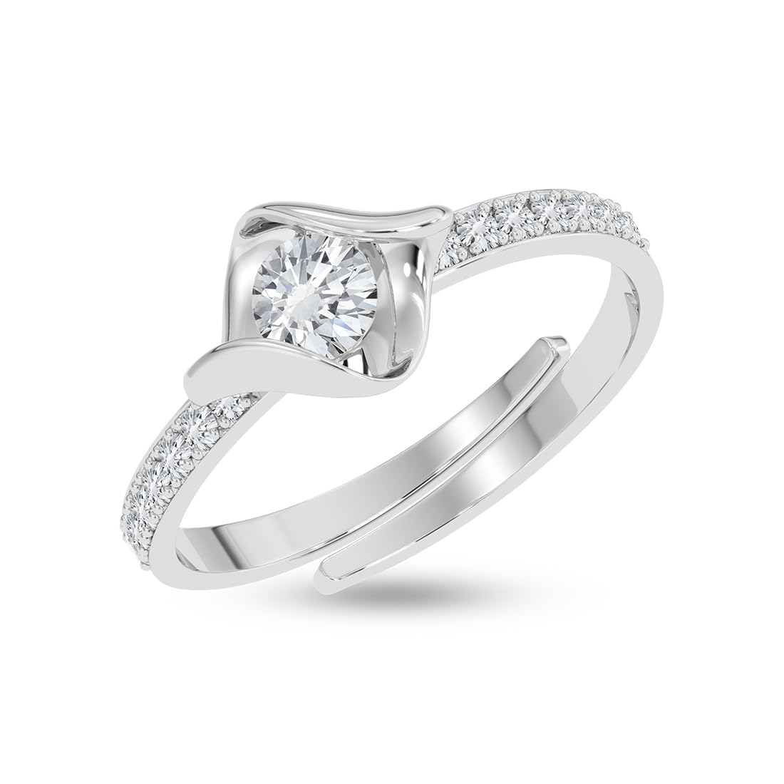 clara 925 Sterling Silver Livia Solitaire Finger Ring for Women & Girls| Swiss Zircon Platinum Plated | Size Adjustable | Gift for her-picture-18