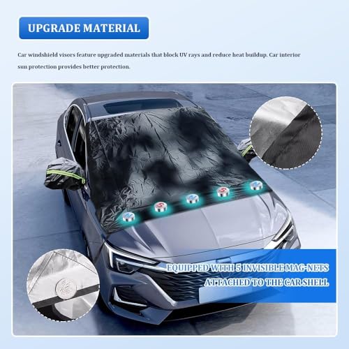 Image of Car Windshield Cover for Ice & Snow All-Weather Protection Weatherproof Frost Cover Car Winter Accessories Fit for SUVs, Trucks, Cars