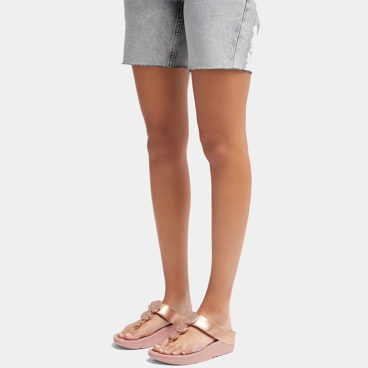 FitFlop Halo Bead-circle Metallic Toe-post Sandals womens Wedge Sandal