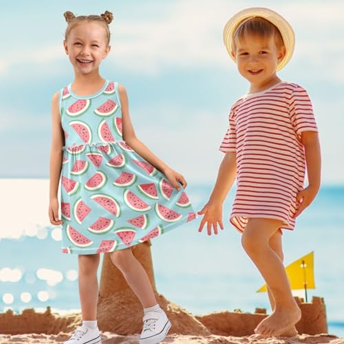Girls Dresses Summer Cotton Swing A-Line Cute Kids Casual Sundress Size 2-8 Years4