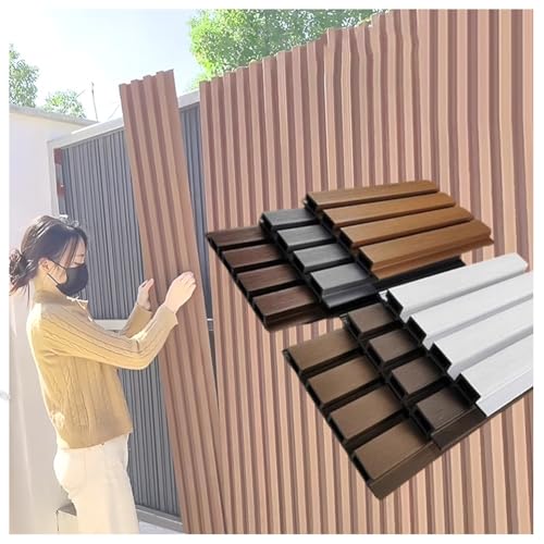 1 x Sichtschutzzaun für den Außenbereich, Holz-Kunststoff-Verbundwerkstoff, dekorativer Lattenrost für Terrasse und Hinterhof (weiß, 22 x 160 cm)