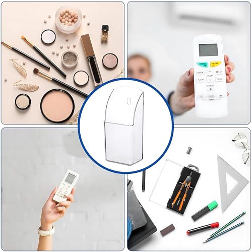 Image of Hian Wall Mounted Remote Holder with Self-Adhesive Hook | Transparent PET Organizer for TV & AC Remotes, Pens & Stationery | No Drill Space Saving Storage for Home, Office & School (Pack of 1)