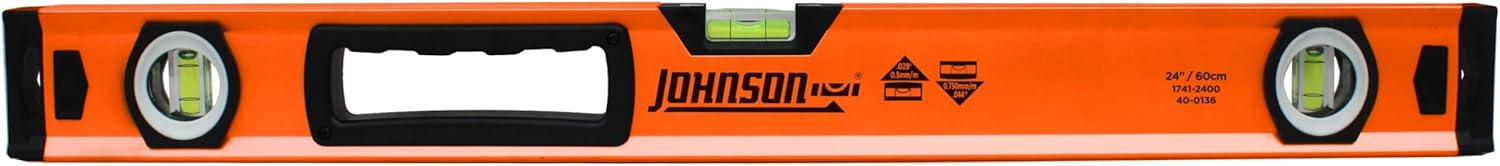 Johnson Level & Tool 1741-7200 Aluminum Box Level, 72", Orange, 1 Level