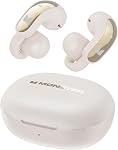 Monster Écouteurs sans fil, écouteurs Clip-On, confort adaptatif, audio immersif, Bluetooth 6.0 Ecouteurs d'oreille ouverts IPX5 imperméable, 30H Temps de jeu blanc