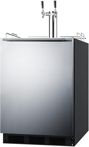 Miniatura 9 de Summit - Kegerador bajo encimera de 24 pulgadas, kit de doble grifo, compatible con ADA, acero inoxidable - SBC58BLBIADA 2-Negro -,Negro -