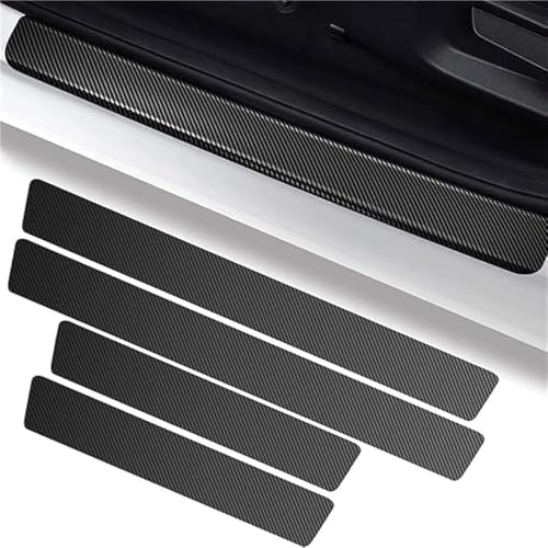 4 Pcs Car Door Sill Protector for Audi Q5 SUV 2008 2009 2010 2011 2012 2013 2014 2015 2016 2017, Carbon Fiber Car Door Edge Guard Protector Strip Scuff Plate Sticker Threshold Protection Accessories
