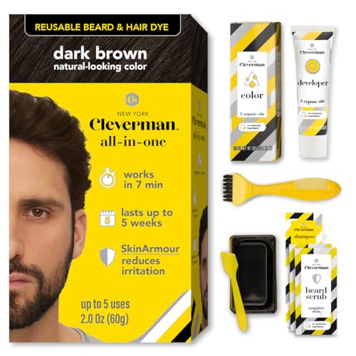 Cleverman Dark Brown Hair & Beard Dye Kit for Men