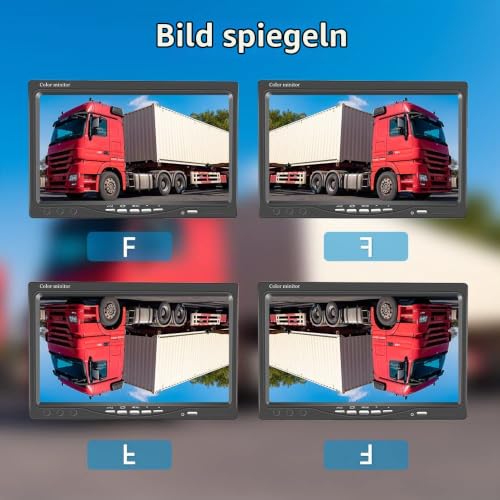 Hodozzy Rückfahrkamera-Set mit 7-Zoll-HD-Monitor, IP68 wasserdichte 18 IR...