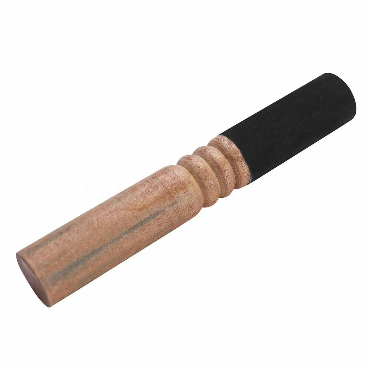 Leather-Wrapped Singing Bowl Striker, 7 x 1 Inches, Singing Bowl Mallet, Gong Mallet (Black)
