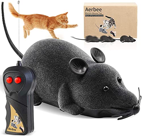 Aerbee Remote Control Mouse Toy, RC Electronic Rat Flocking Mouse Toy Interactive Cat Toys Fun for Cats Dogs Pets, Moves Like a Real Mice Aerbee Remote Control Mouse Toy, RC Electronic Rat Flocking Mouse Toy Interactive Cat Toys Fun for Cats Dogs Pets, Moves Like a Real Mice