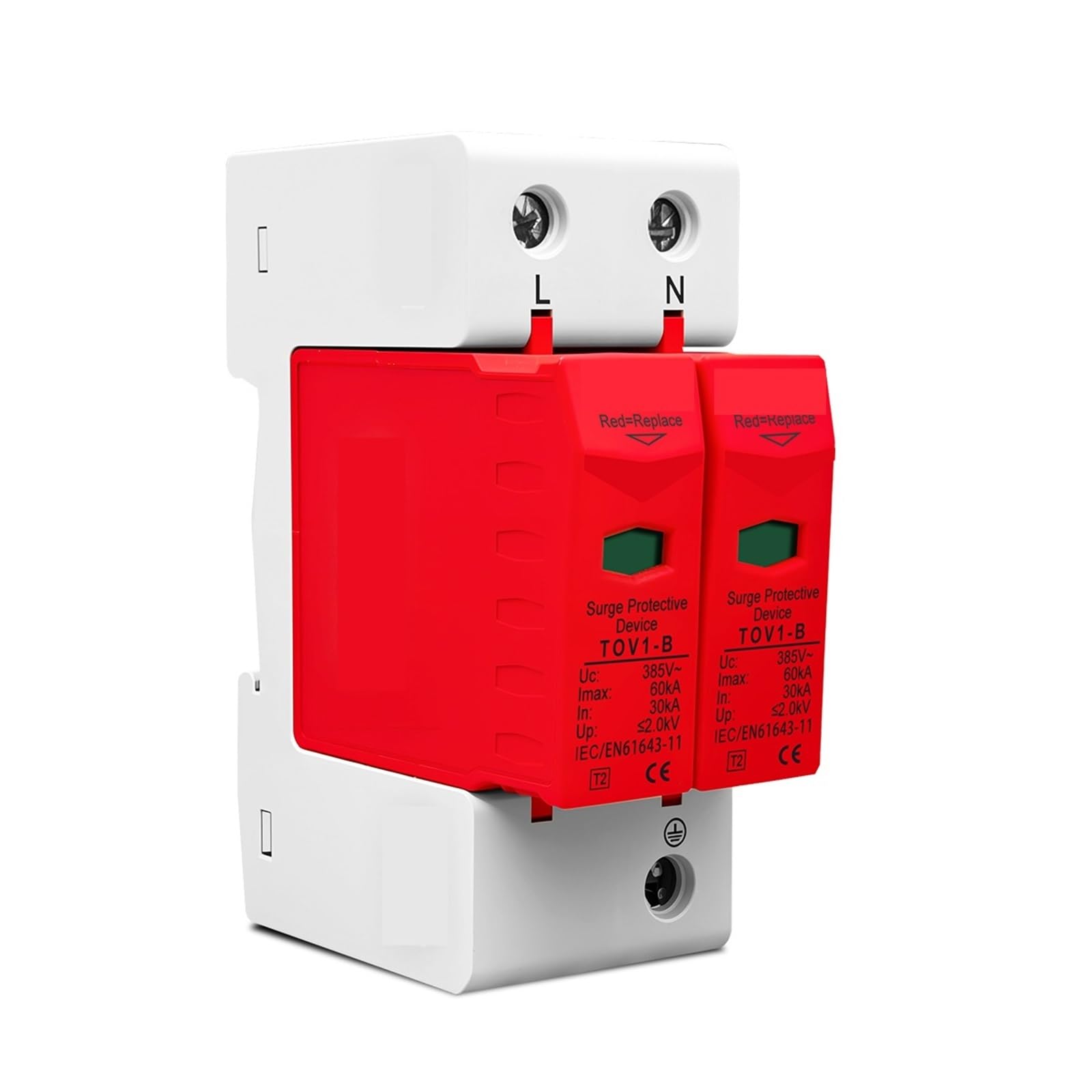 Dispositif de protection contre les surtensions domestique AC SPD 1P + N 30KA ~ 60KA B ~ 385VAC, dispositif de protection contre les surtensions basse tension