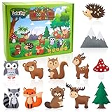 Lets Joy Waldtier Nähset, Näh Bastelset, Filz Nähsets Set, DIY Filz Bastelset Waldtier Filzset für Anfänger Kinder, Kreativsets Nähset Filzfiguren