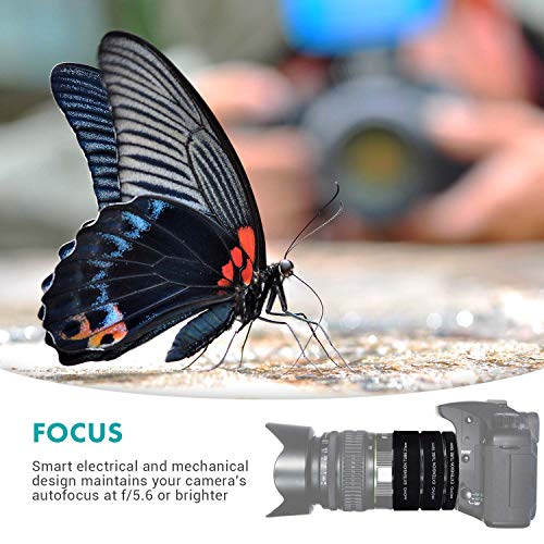Movo Photo Af Macro Extension Tube Set For Canon Eos-M, M2, M3, M10 Mirrorless Camera System With 10Mm, 16Mm & 21Mm Tubes (Metal Mount) #TOP5