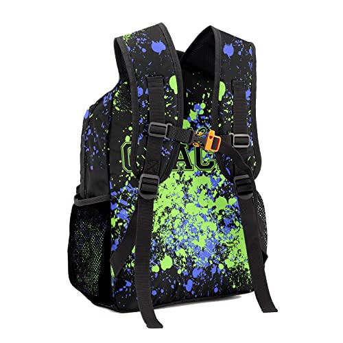 Watercolor Cheerleader Cheer Coach Blue Green Backpack Personalized Waterproof Casual Daypack Gift for Holiday Birthday3