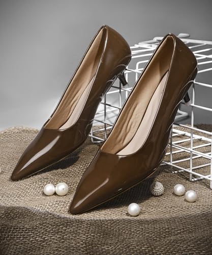 Image of JM LOOKS Women Pointed Toe Kitten Heel Pumps for Office, Formal Meetings and Everyday Wear