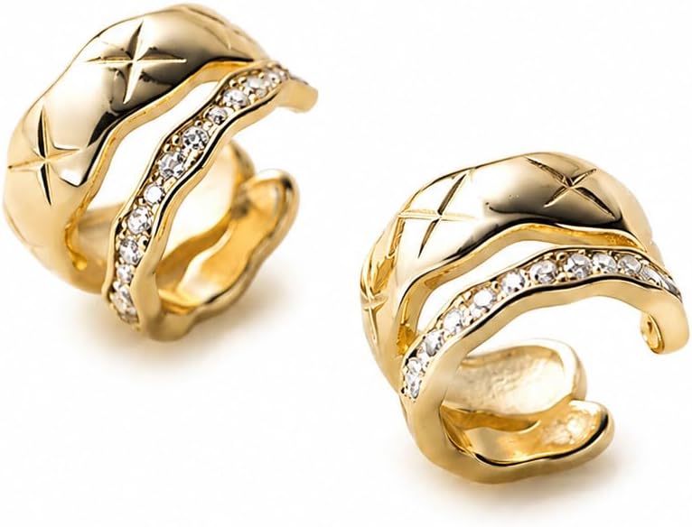Ear Cuff Earrings for Women, Cubic Zirconia Cartilage Clip Jewelry