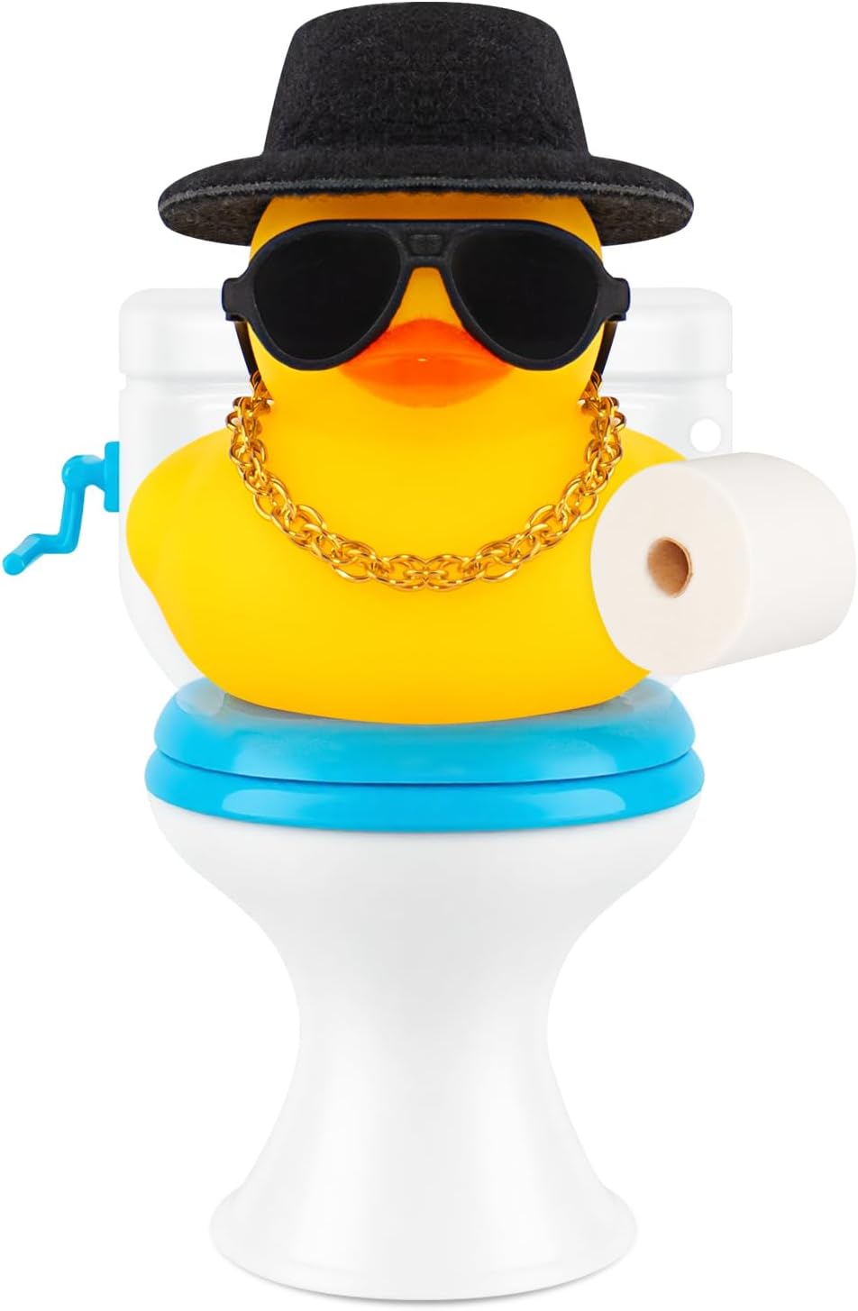 wonuu Car Rubber Ducks, Mini Yellow Ducky for Dashboard Decoration Accessories with Gentleman Hat Sunglasses (Toilet-Bow Tie)