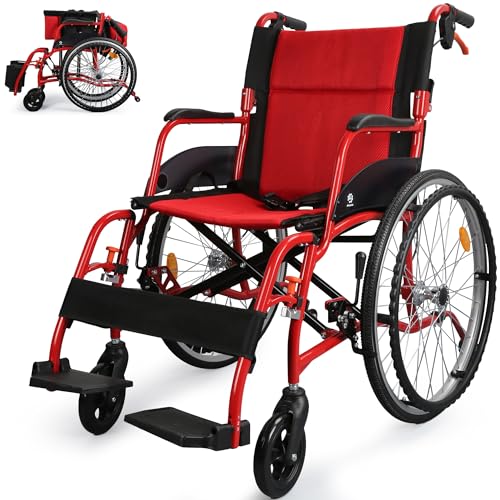 Wheelchairs for Adults, WHLICKS 2025 Premium Comfortable Transport Wheelchair Lightweight