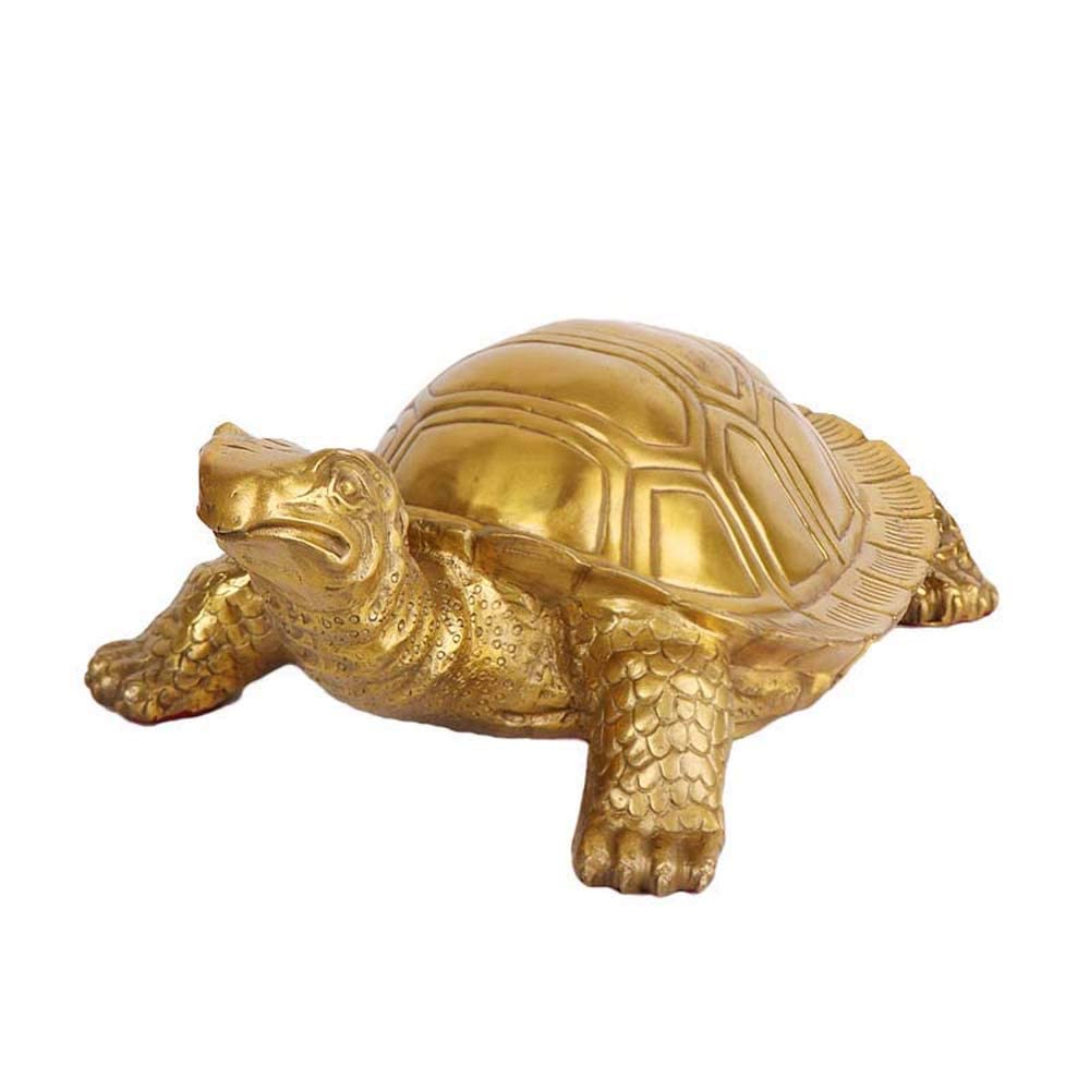 SnamicE Ornaments Large Pure Brass Turtle Statues,Chinese Decor Figurine For Home and Office,Wealth and Good Luck Sculpture,
