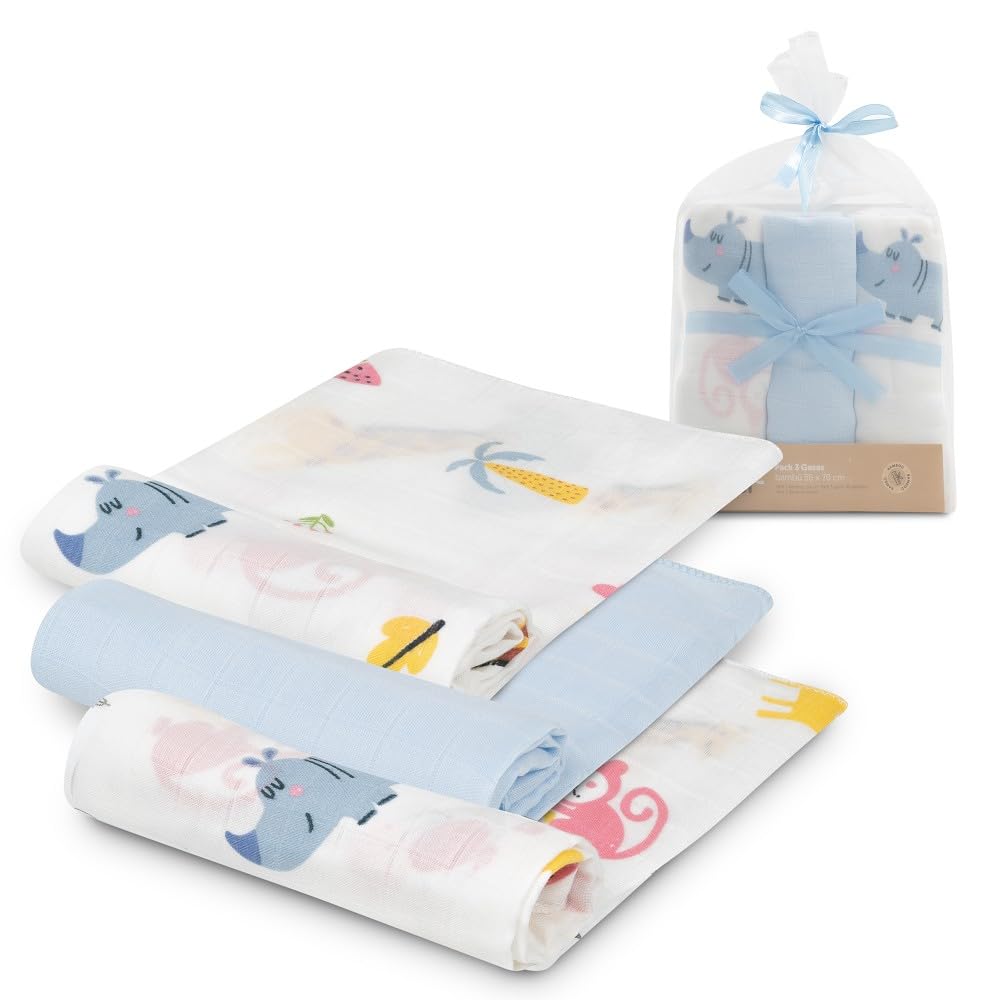 Interbaby Muselina Bambu Bebe 55x75cm | Gasas para Bebes Recien Nacidos, Lactancia, Toalla, Manta | Muselinas Bebe Cómoda, Suave, Transpirable
