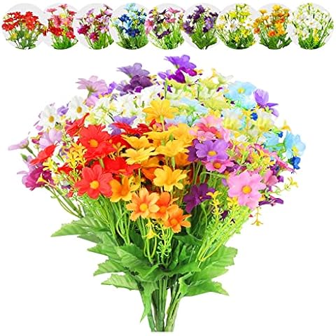 12 Bundles UV Resistant Daisy Silk Flowers Cover