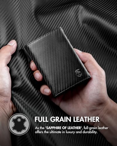 iwantit Finest Full Grain Leather Wallets for Men, Trifold Pop up Minimalist Smart Wallet, Credit Card Holder, Front Pocket Slim Wallet, RFID Blocking, ID Window3