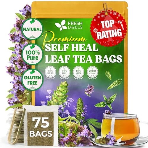 Image of FreshDrinkUS, Premium Self Heal Leaves Tea | 75 Tea Bags | Premium Dried Self Heal Herb for Herbal Tea - Naturally Caffeine-Free, Clean & Convenient Tea Bags. Sugar-Free. Vegan