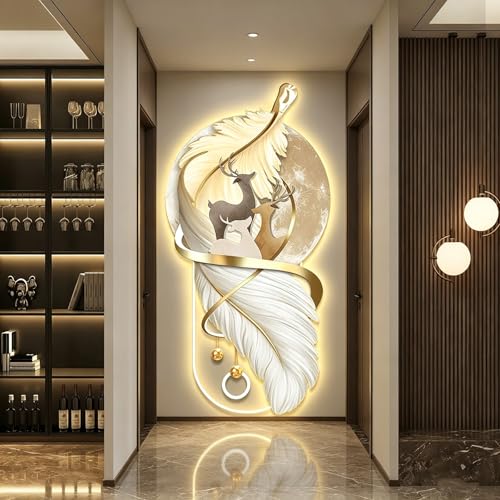Décoration murale 3D montagne LED 120x60cm en porcelaine de cristal - 3