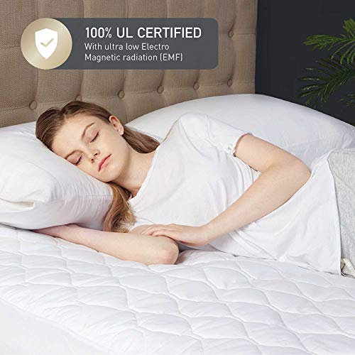 Premium Mattress Heating Pad Queen Size 60x80 inch | Quilted Cotton Electrical Mattress Pad with 20 Heat Setting Dual Controller & Auto Shut Off | Relieve Sore Muscles/Joints - Thumbnail 2